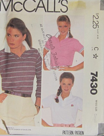 MISSES' TOP FOR STRETCH KNITS ONLY