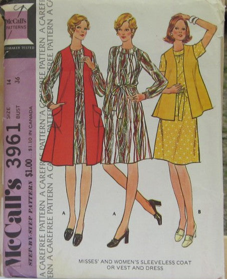 MISSES AND WOMENS COAT OR VEST AND DRESS (CUT)
