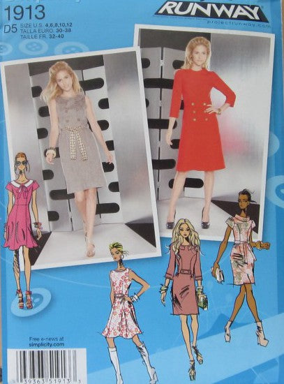 MISSES/MISS PETITE DRESS WITH SLIM OR FLARED SKIRT COLLAR AND SLE