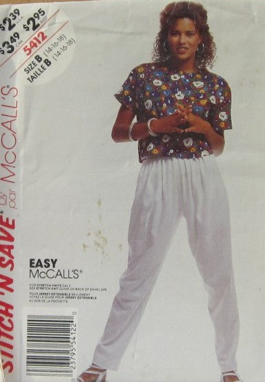 MISSES' SHIRT AND PANTS -FOR STRETCH KNITS ONLY