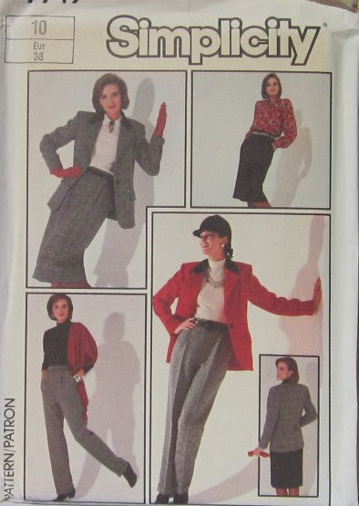 MISSES' BLOUSE, SKIRT, PANTS AND SEMI-FITTED LINED JACKET