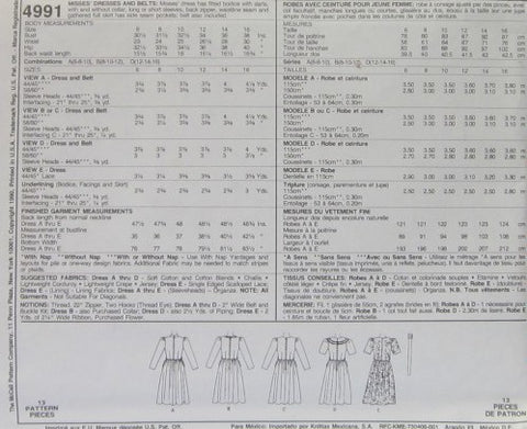 MISSES DRESSES AND BELT