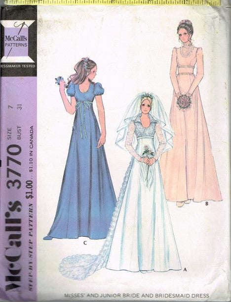 MISSES' AND JUNIOR BRIDE AND BRIDESMAID DRESS