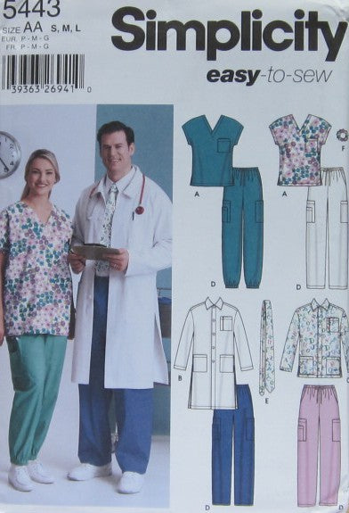 WOMENS AND MENS SCRUB TOP JACKET PANTS TIE AND HAIRBAND