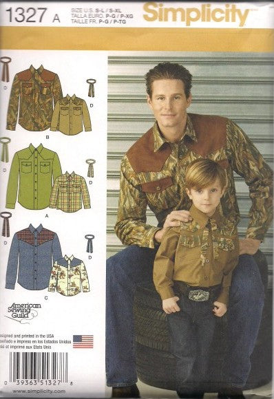 BOY'S AND MEN'S WESTERN SHIRT AND TIE