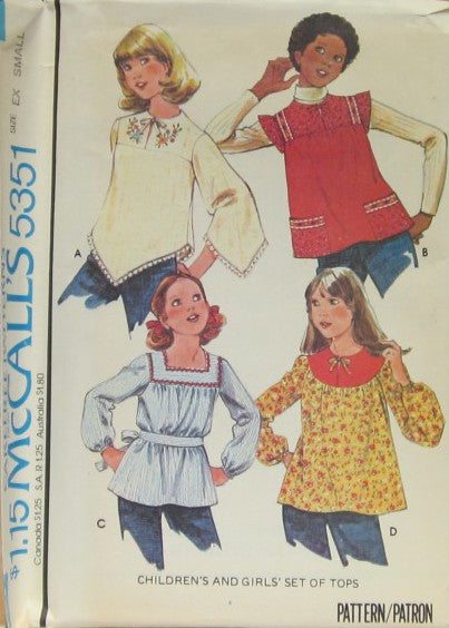 CHILDREN'S AND GIRLS' SET OF TOPS