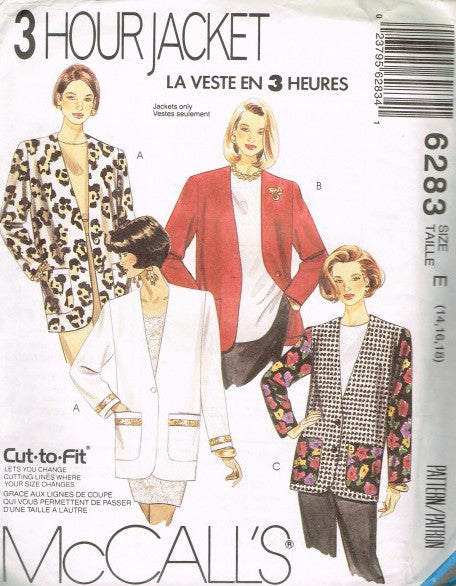 MISSES' LINED OR UNLINED JACKET IN TWO LENGTHS