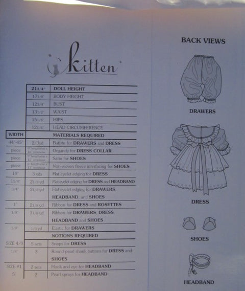 KITTEN DOLL CLOTHES PATTERNS