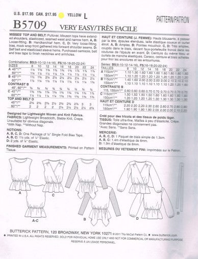 MISSES' TOP AND BELT