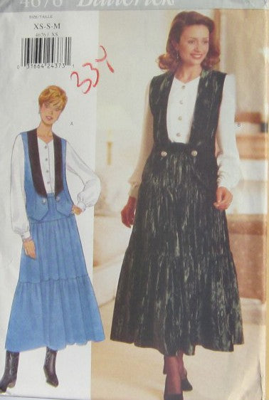 MISSES VEST BLOUSE AND SKIRT