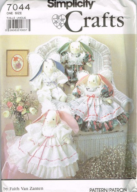 STUFFED, DECORATIVE ANGLE BUNNIES AND CLOTHES-ONE SIZE