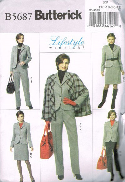 MISSES' CAPE, JACKET, SKIRT AND PANTS