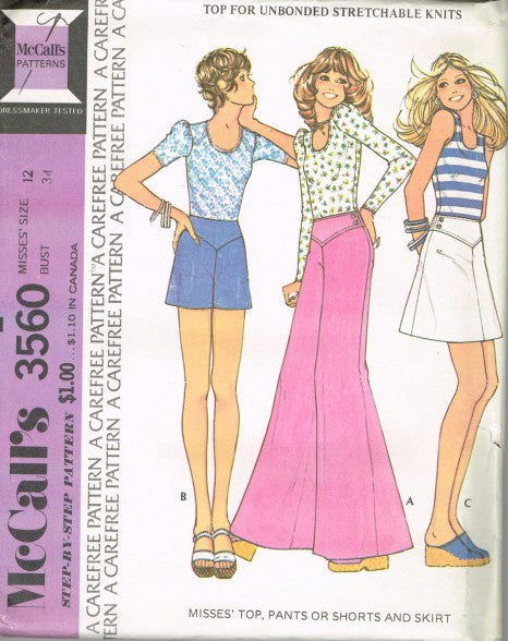 MISSES' TOP PANTS SHORT SKIRT