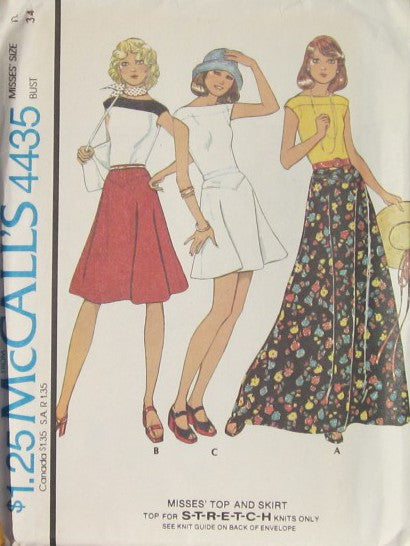 MISSES TOP AND SKIRT