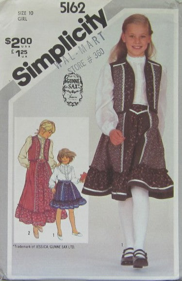 CHILDS AND GIRLS SKIRT IN TWO LENGTHS BLOUSE AND QUILTED VEST