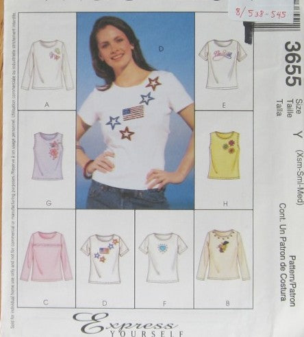 MISSES TOPS FOR STRETCH KNITS ONLY