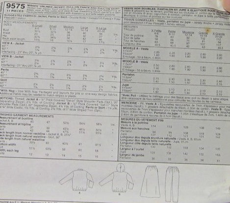 MISSES' UNLINED JACKET, PULL-ON PANTS AND PULL-ON SKIRT