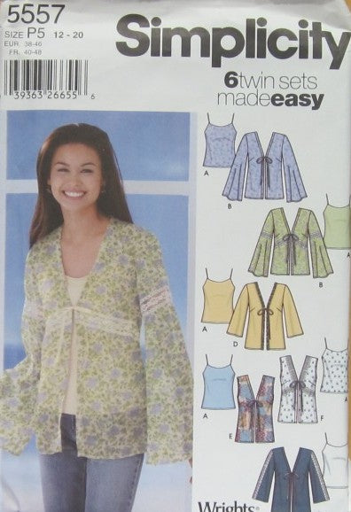 MISSES' BIAS CAMISOLE AND CARDIGAN OR VEST