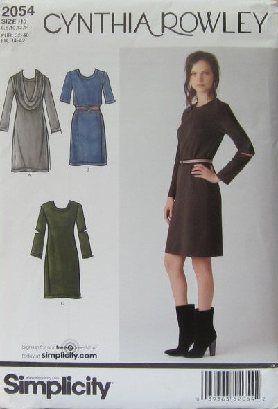 MISSES KNIT DRESS AND COWL-COLLAR