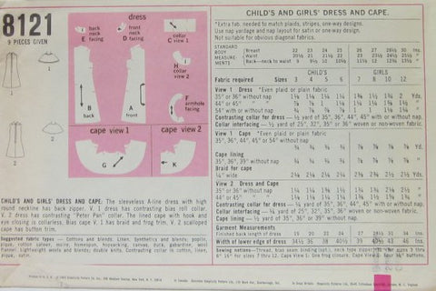 CHILD'S AND GIRLS' DRESS AND CAPE