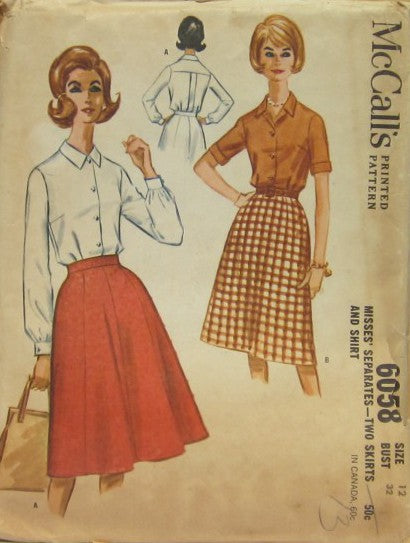 MISSES' SEPARATES--TWO SKIRTS AND SHIRT