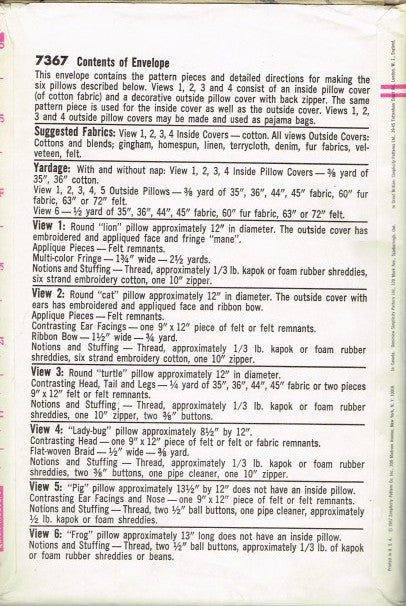 CONTENTS OF ENVELOPE