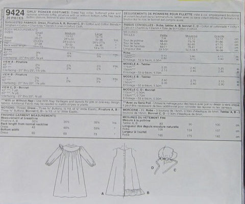 GIRLS PIONEER COSTUMES