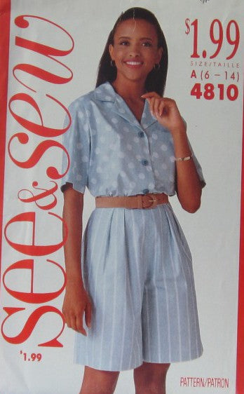 MISSES/MISSES PETITE SHIRT AND SHORTS