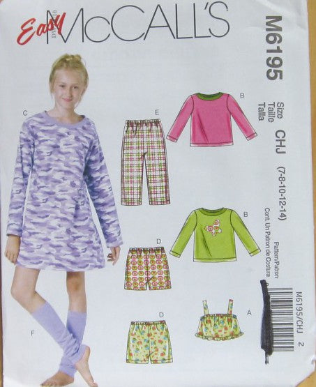 CHILDREN'S AND GIRLS' TOPS, GOWN, SHORTS, PANTS AND LEG WARMERS