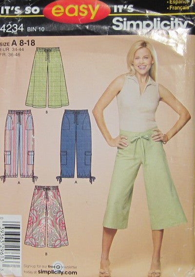 MISSES GAUCHOS AND CROPPER PANTS