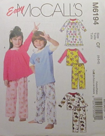 TODDLERS AND CHILDRENS TOPS NIGHTGOWN AND PANTS