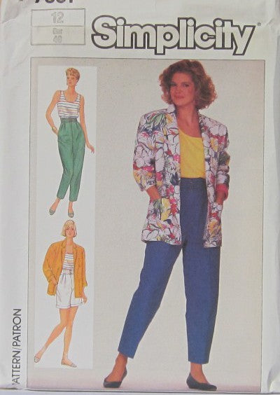 MISSES' PANTS OR SHORTS, UNLINED JACKET AND TOP