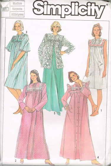 MISSES' PULLOVER NIGHGTOWN AND ROBE IN TWO LENGTHS AND BED JACKET
