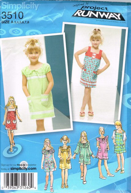 CHILD'S DRESS WITH BODICE AND TRIM VARIATIONS