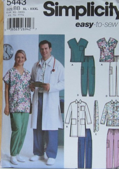 WOMENS AND MENS SCRUB TOP JACKET PANTS TIE AND HAIRBAND