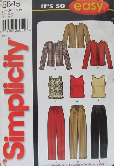 MISSES' PANTS, JACKET AND KNIT TOP