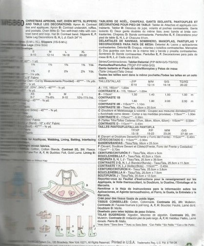 CHRISTMAS APRONS,HAT, OVEN MITTS, SLIPPERS AND TABLE LEG