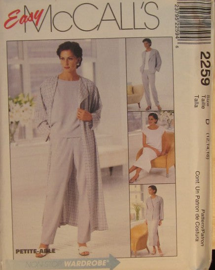 MISSES DUSTER OR JACKET DRESS OR TOP AND PULL-ON  PANTS