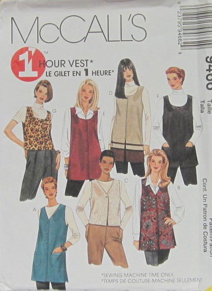 MISSES' UNLINED VEST IN THREE LENGTHS