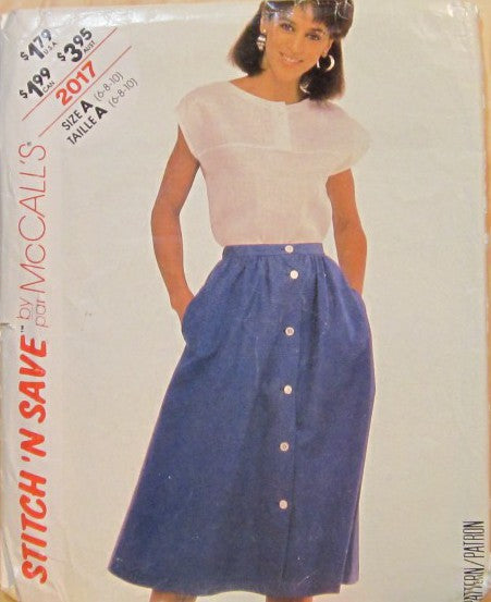 MISSES' TOP AND SKIRT