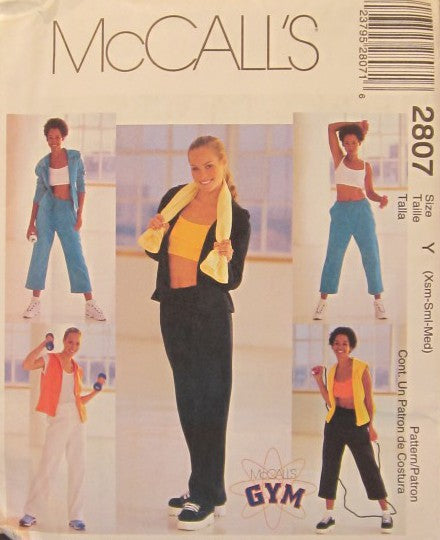 MISSES JACKET OR VEST TOP AND PANTS