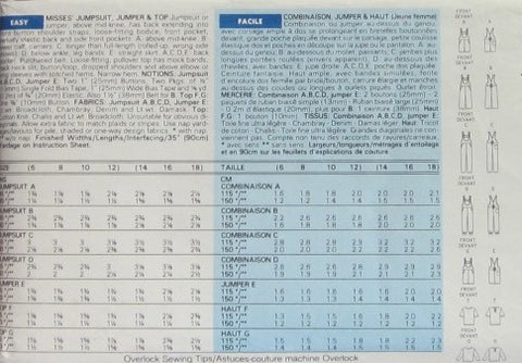 MISSES' JUMPSUIT...JUMPER AND TOP