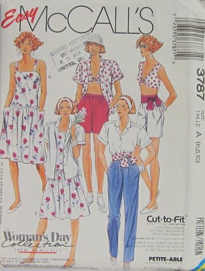 MISSES DRESS SHIRT TOP PANTS SHORTS AND TIE BELT