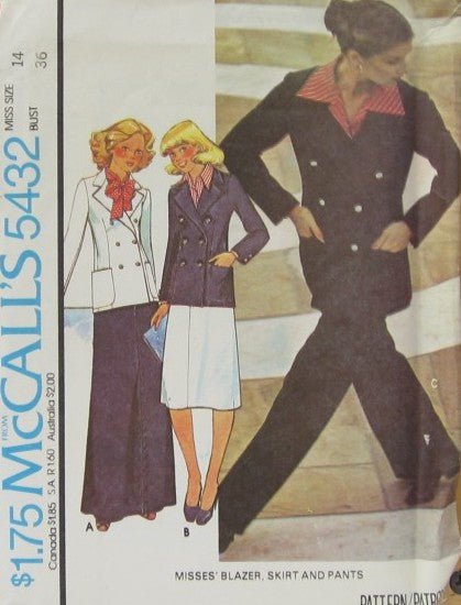 MISSES' BLAZER, SKIRT AND PANTS