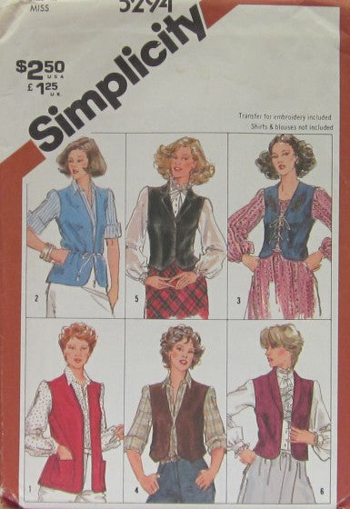 MISSES' SET OF LINED AND UNLINED VESTS