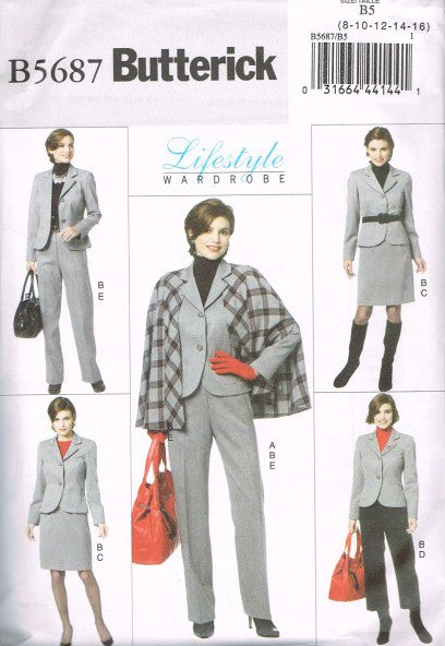 MISSES' CAPE, JACKET, SKIRT AND PANTS
