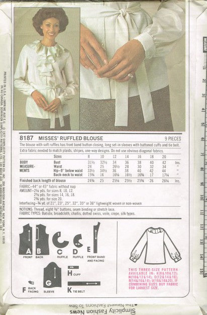 MISSES' RUFFLED BLOUSE
