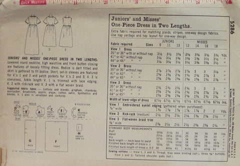 JUNIORS' AND MISSES' ONE-PIECE DRESS IN TWO LENGTHS