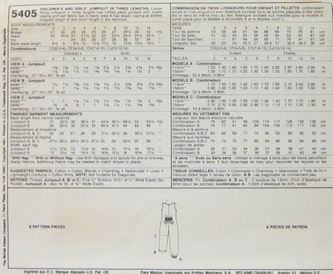 CHILDREN'S AND GIRL'S JUMPSUIT IN THREE LENGTHS