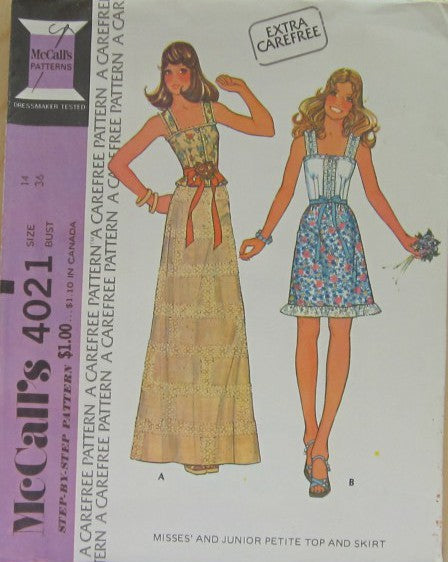 MISSES AND JUNIOR PETITE TOP AND SKIRT
